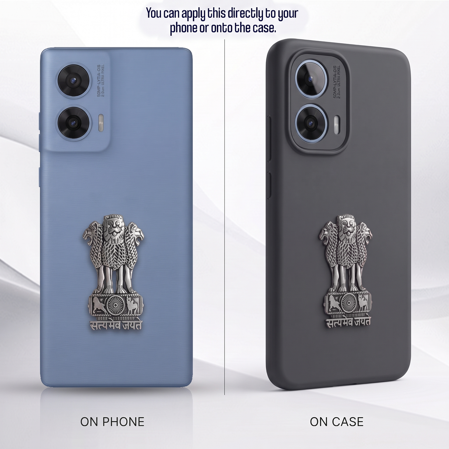 Motorola G96 5G Compatible Satyamev Jayate 3D Metal Emblem Sticker