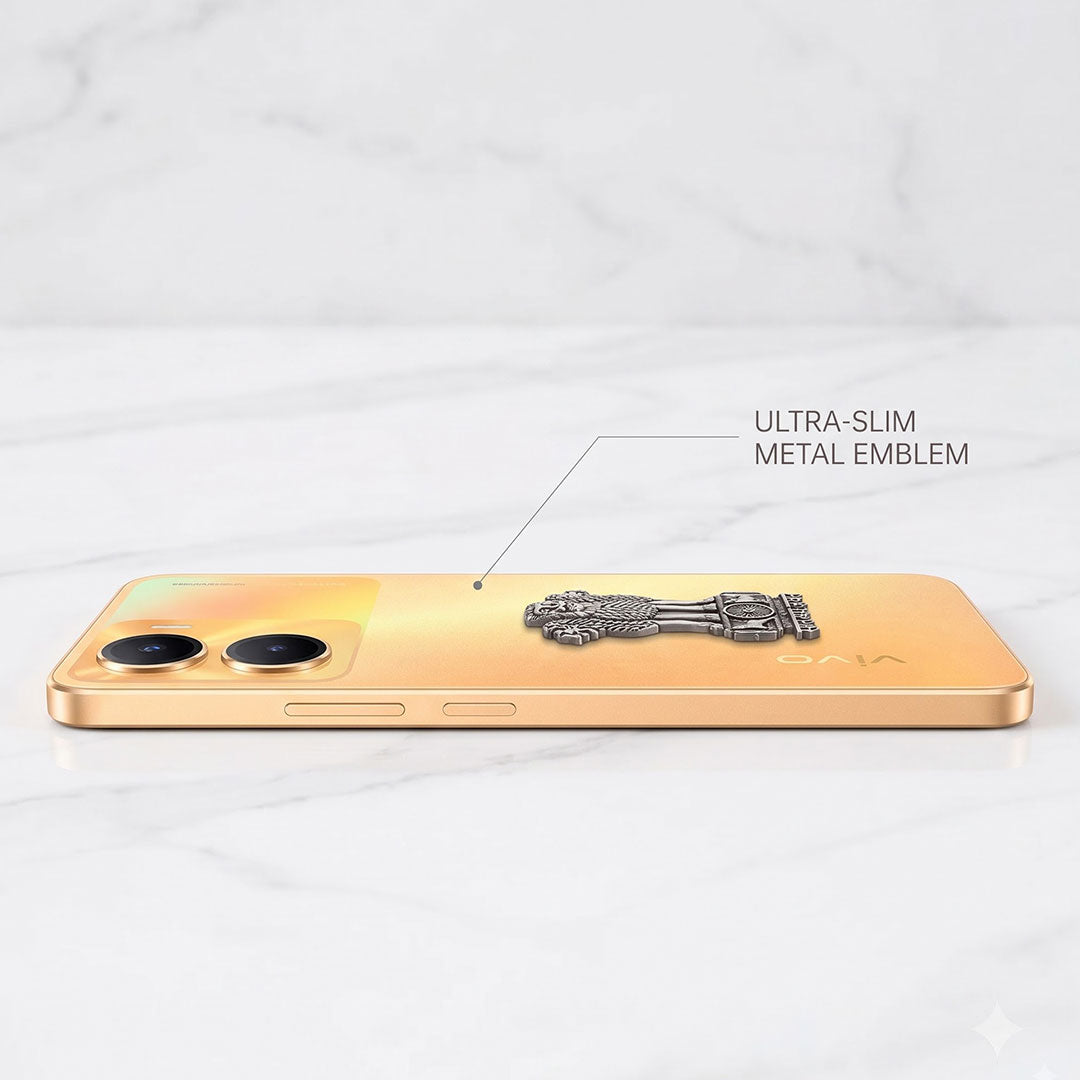 Vivo t2x 5G Compatible Satyamev Jayate 3D Metal Emblem Sticker
