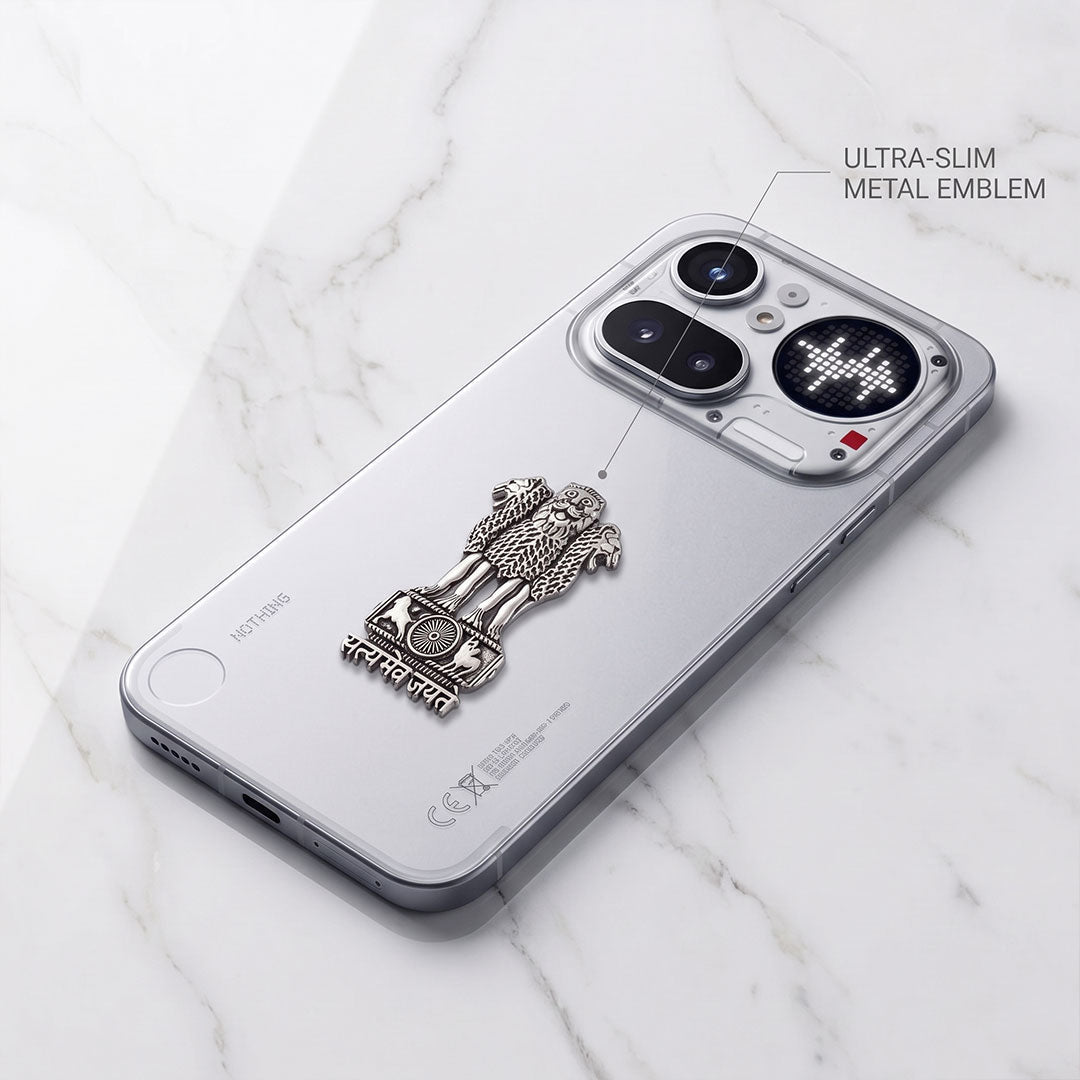 Nothing Phone 4A Pro 5G Compatible Satyamev Jayate 3D Metal Emblem Sticker