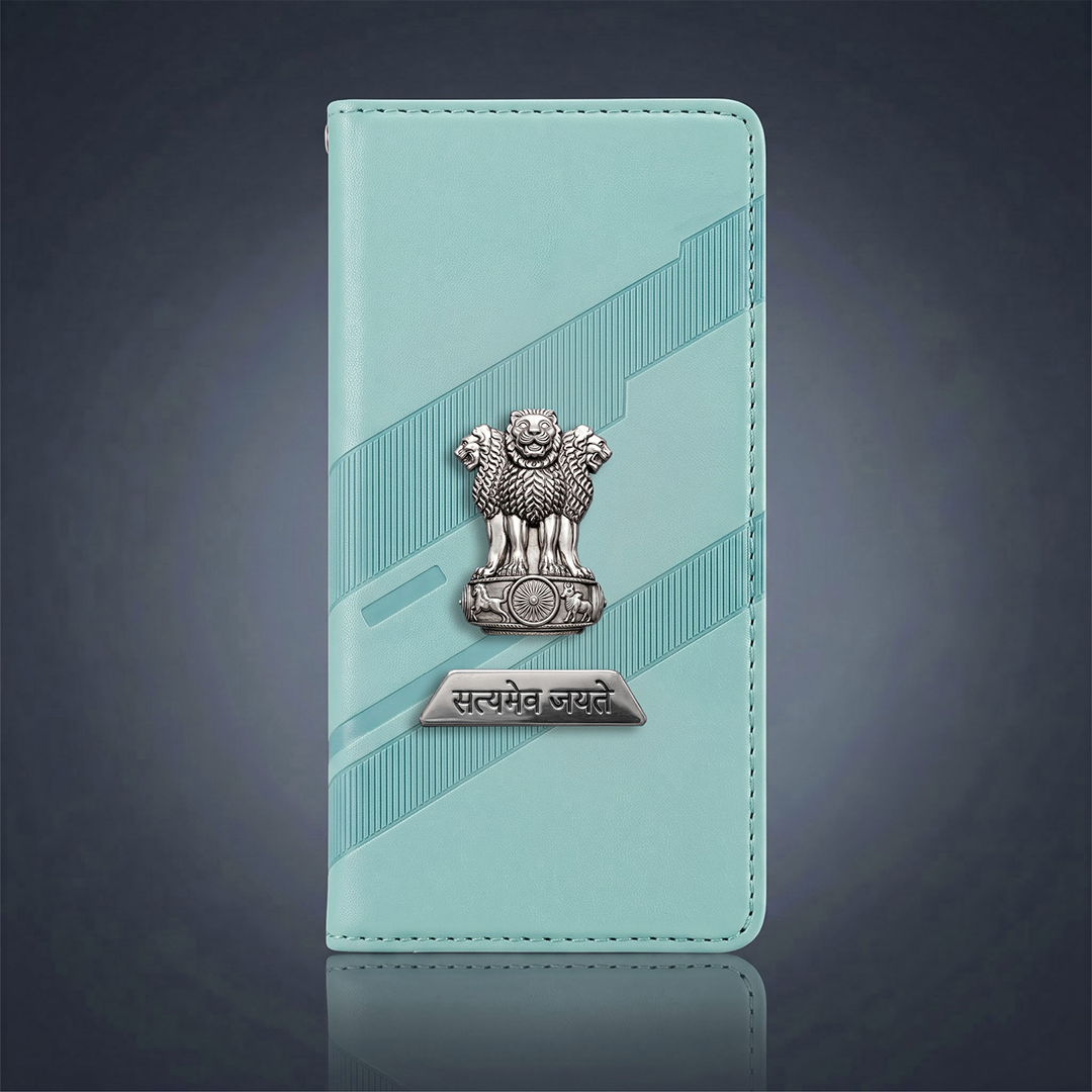 Vivo V29e 5G Metal Satyamev Jayate 2-in-1 Emblem Magnetic Flip Wallet Case