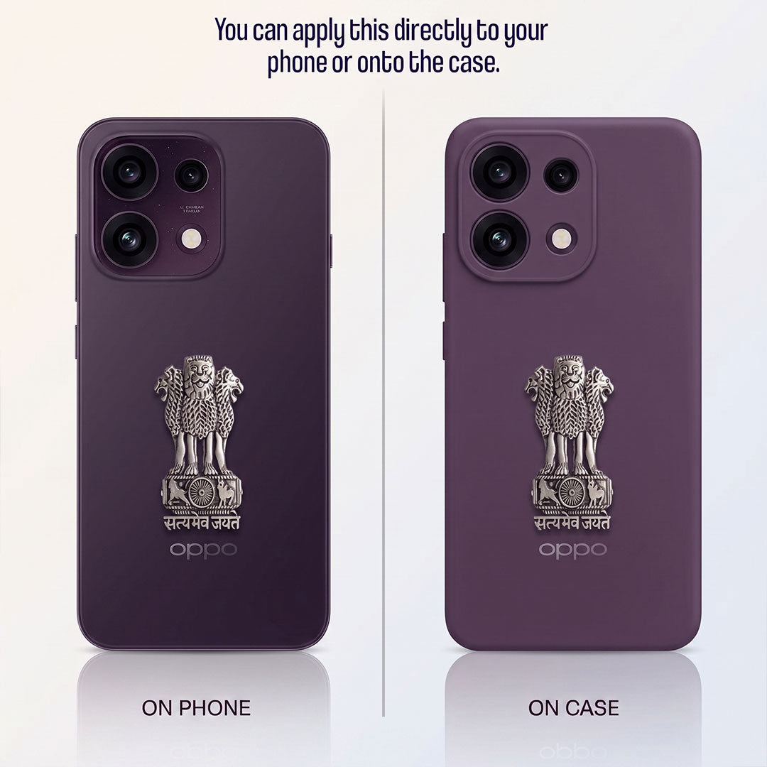 Oppo Reno 16c 5G Compatible Satyamev Jayate 3D Metal Emblem Sticker