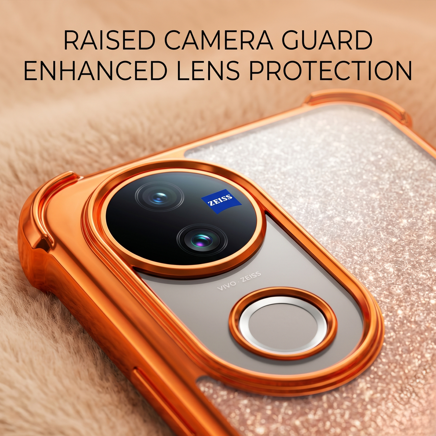 Vivo V50 5G Luxury Shockproof Shimmer Airbag Cosmic Orange Case