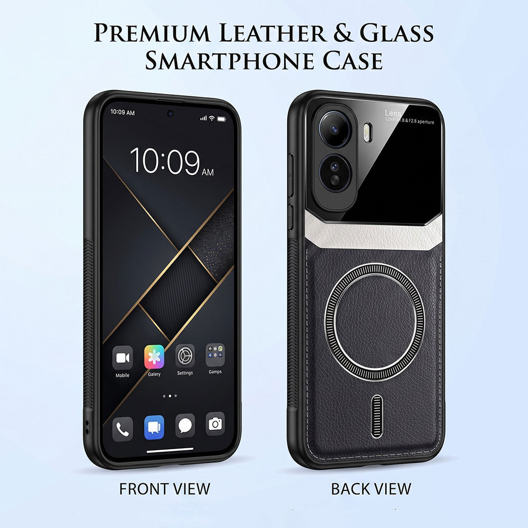 Vivo T5 Pro 5G Premium Magsafe Magnetic Leather Lens Protective Case