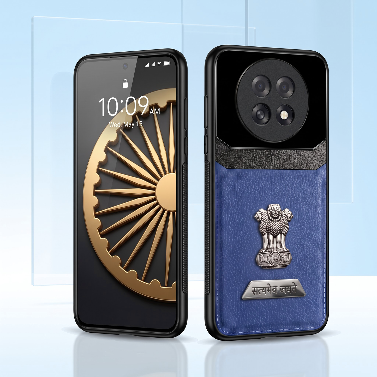 Oppo F31 Pro+ 5G Satyamev Jayate 2-in-1 Emblem Leather Lens Protective Back Case
