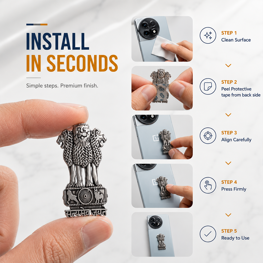 Oneplus 11 5G Compatible Satyamev Jayate 3D Metal Emblem Sticker