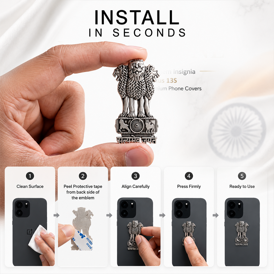 OnePlus Nord CE6 5G Compatible Satyamev Jayate 3D Metal Emblem Sticker