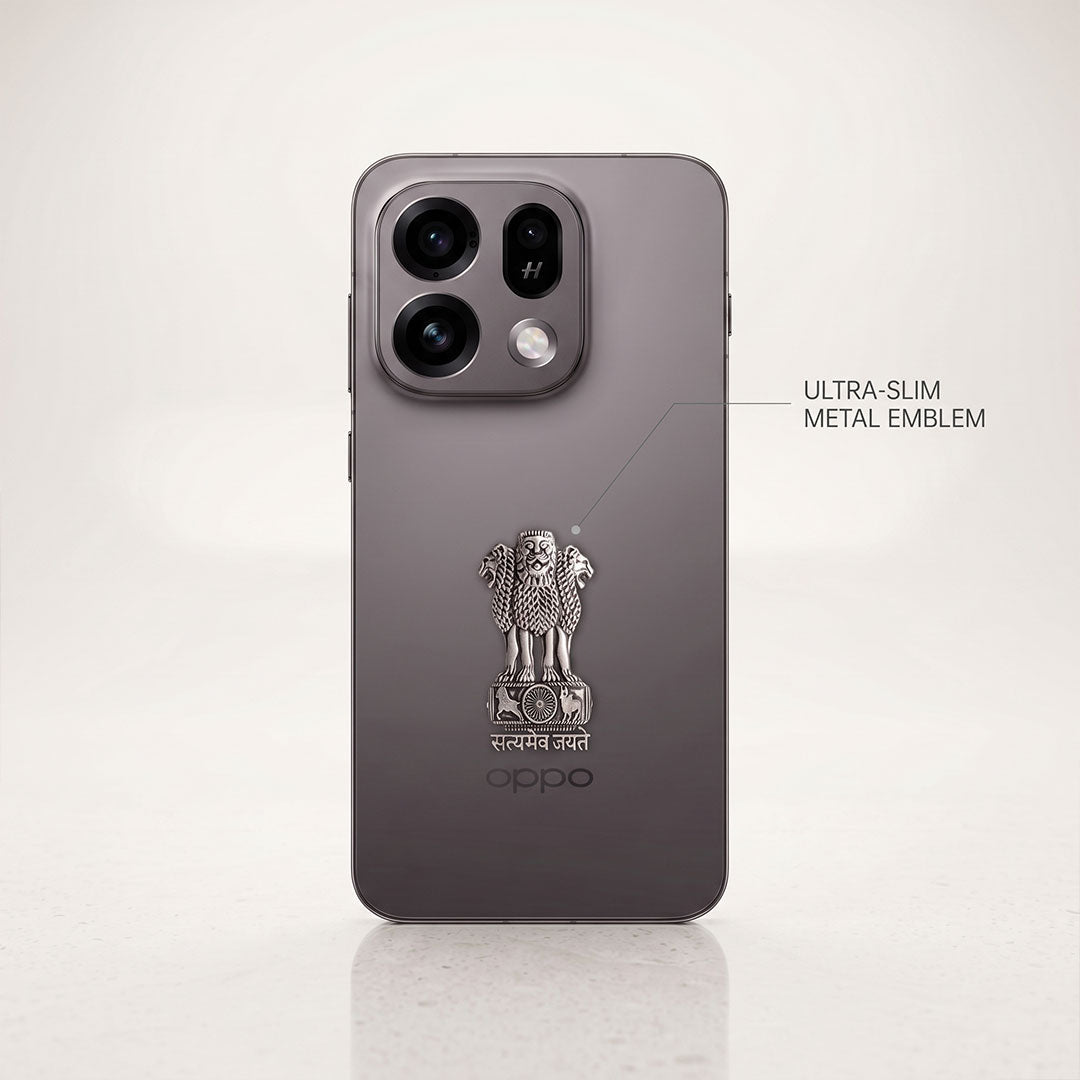 Oppo Find X9s 5G Compatible Satyamev Jayate 3D Metal Emblem Sticker