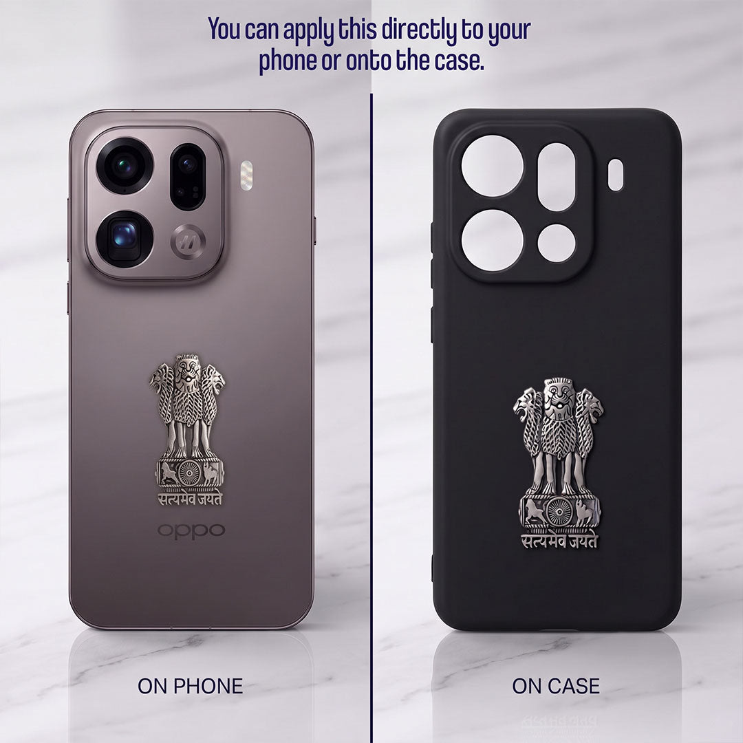 Oppo Find X9 Pro 5G Compatible Satyamev Jayate 3D Metal Emblem Sticker