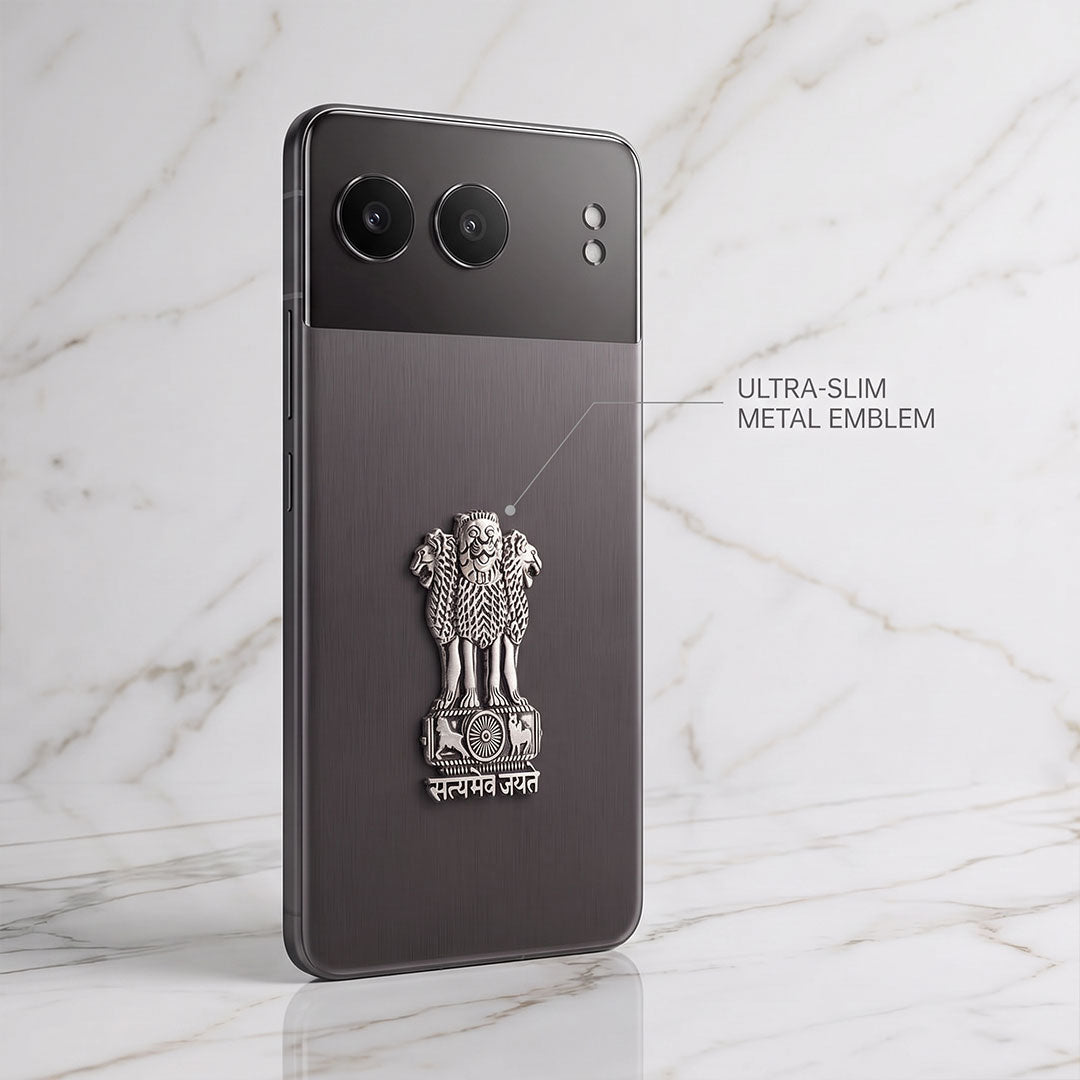 One Plus Nord 4 5G Compatible Satyamev Jayate 3D Metal Emblem Sticker