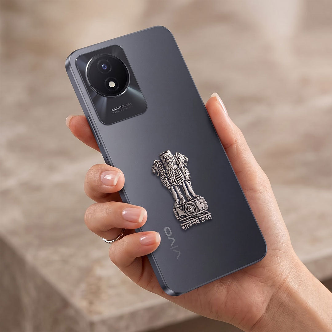 Vivo Y02t 5G Compatible Satyamev Jayate 3D Metal Emblem Sticker