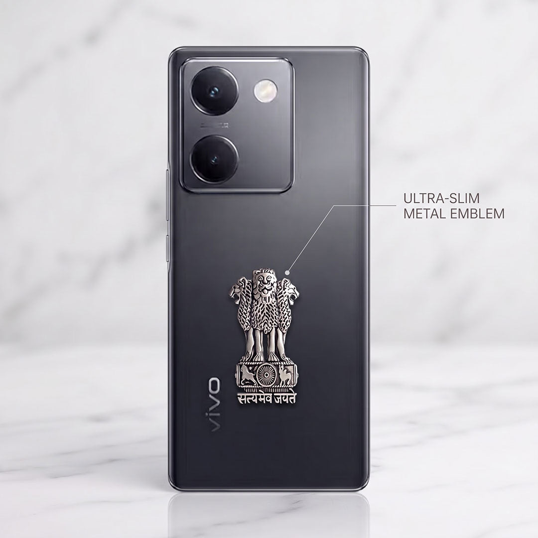Vivo Y200 Pro 5G Compatible Satyamev Jayate 3D Metal Emblem Sticker