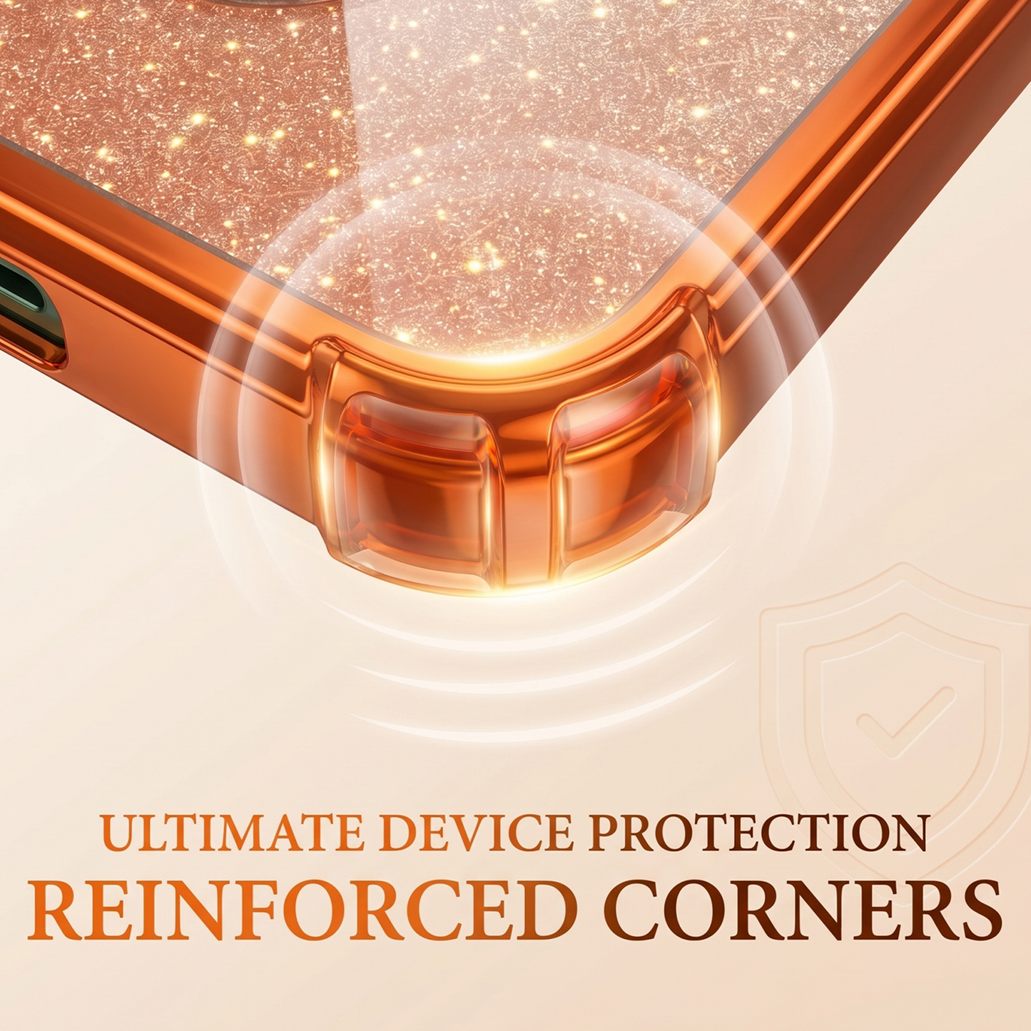 Vivo V40 Pro 5G Luxury Shockproof Shimmer Airbag Cosmic Orange Case