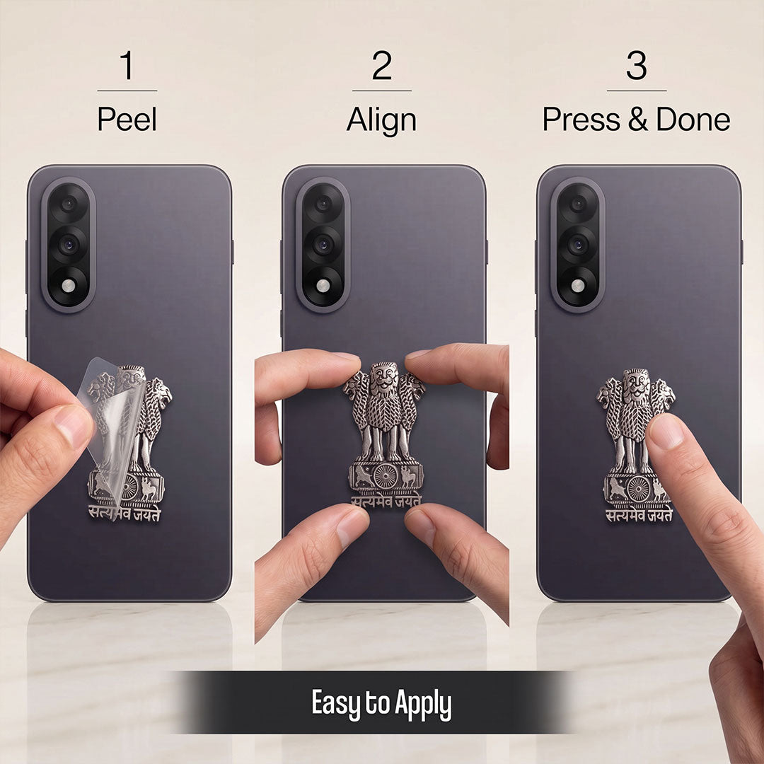 OnePlus Nord 5 5G Compatible Satyamev Jayate 3D Metal Emblem Sticker