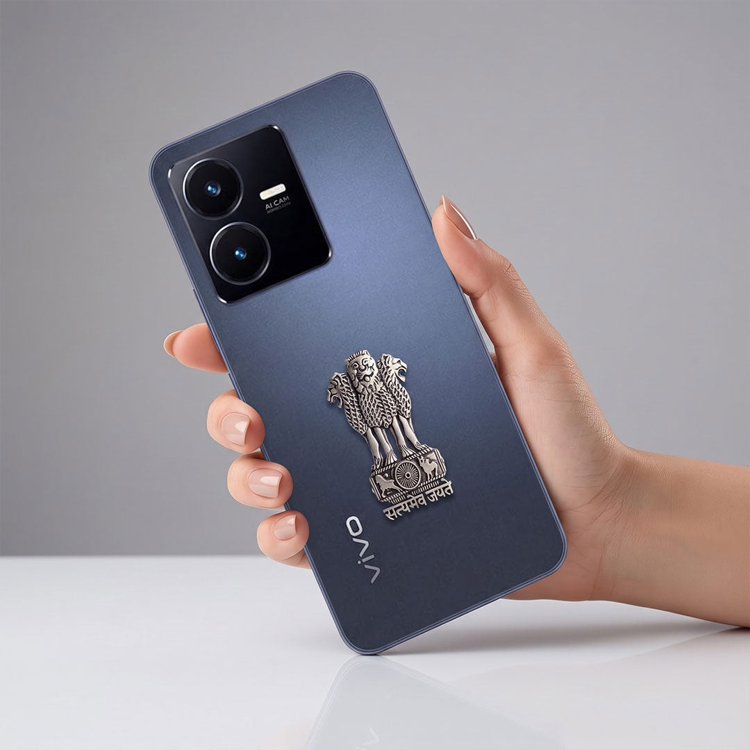 Vivo Y22 5G Compatible Satyamev Jayate 3D Metal Emblem Sticker