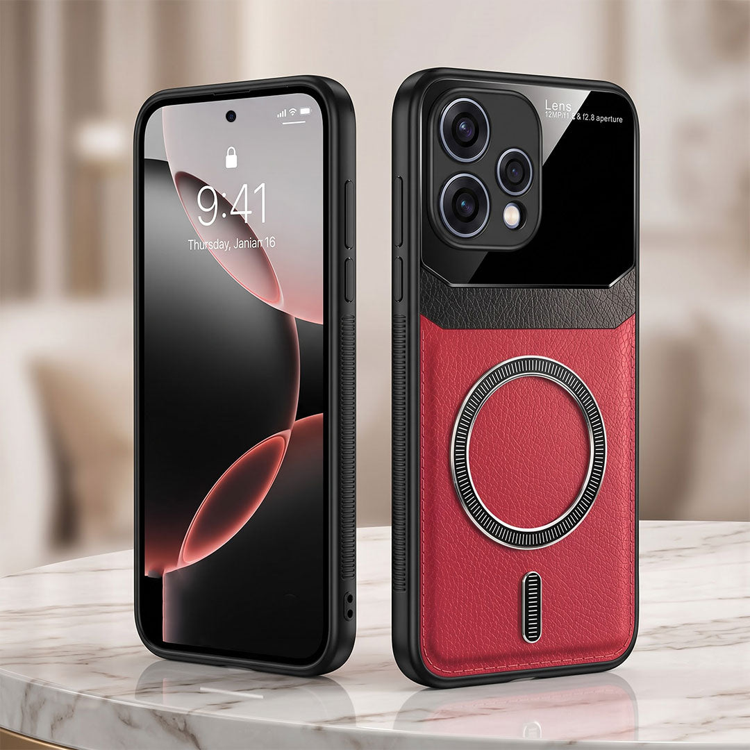 Oppo Reno 15 5G Premium Magsafe Magnetic Leather Lens Protective Case