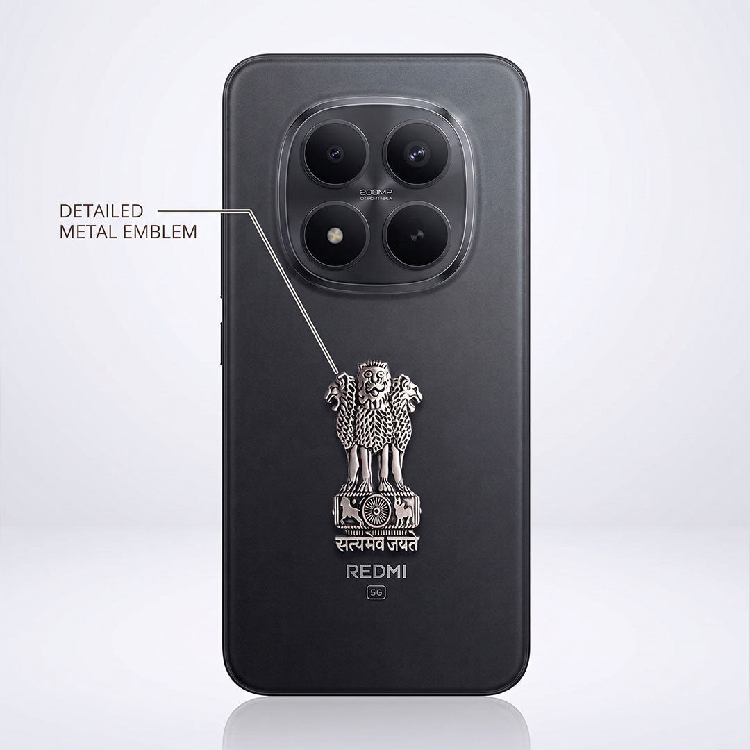 Redmi Note 15 Pro 5G Compatible Satyamev Jayate 3D Metal Emblem Sticker