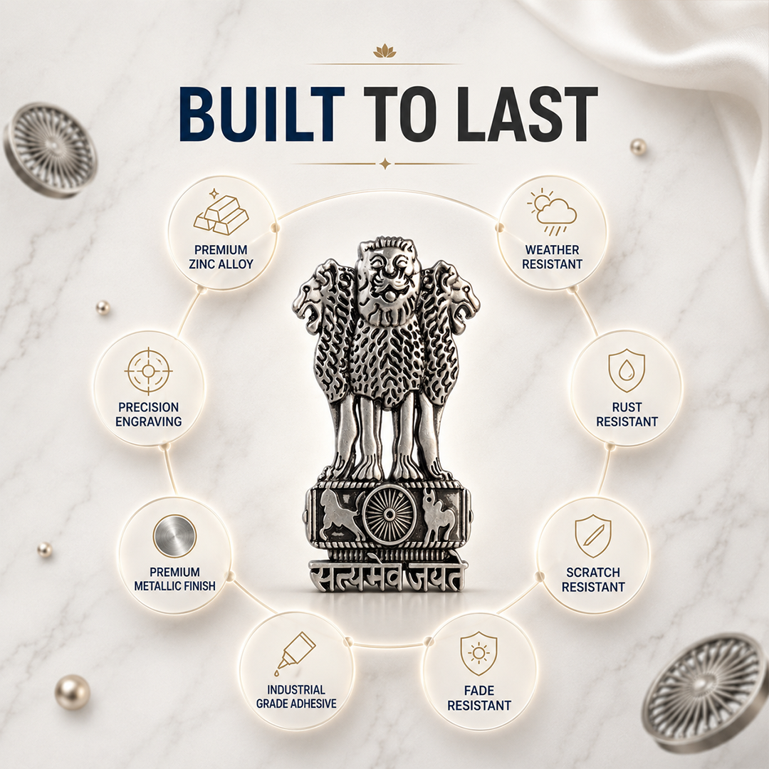 OnePlus 15 5G Compatible Satyamev Jayate 3D Metal Emblem Sticker