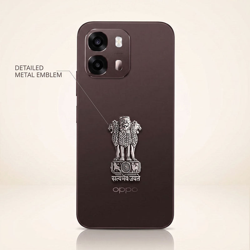 Oppo A6 Pro 5G Compatible Satyamev Jayate 3D Metal Emblem Sticker