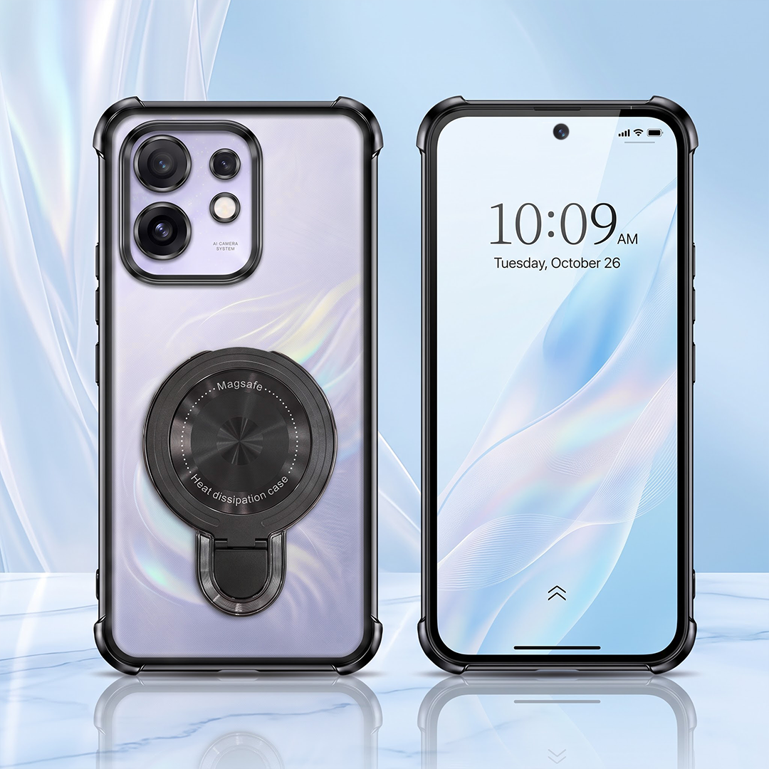 Oppo Reno 16 5G Luxury Four Corner Invincible Bracket Ring Stand Case
