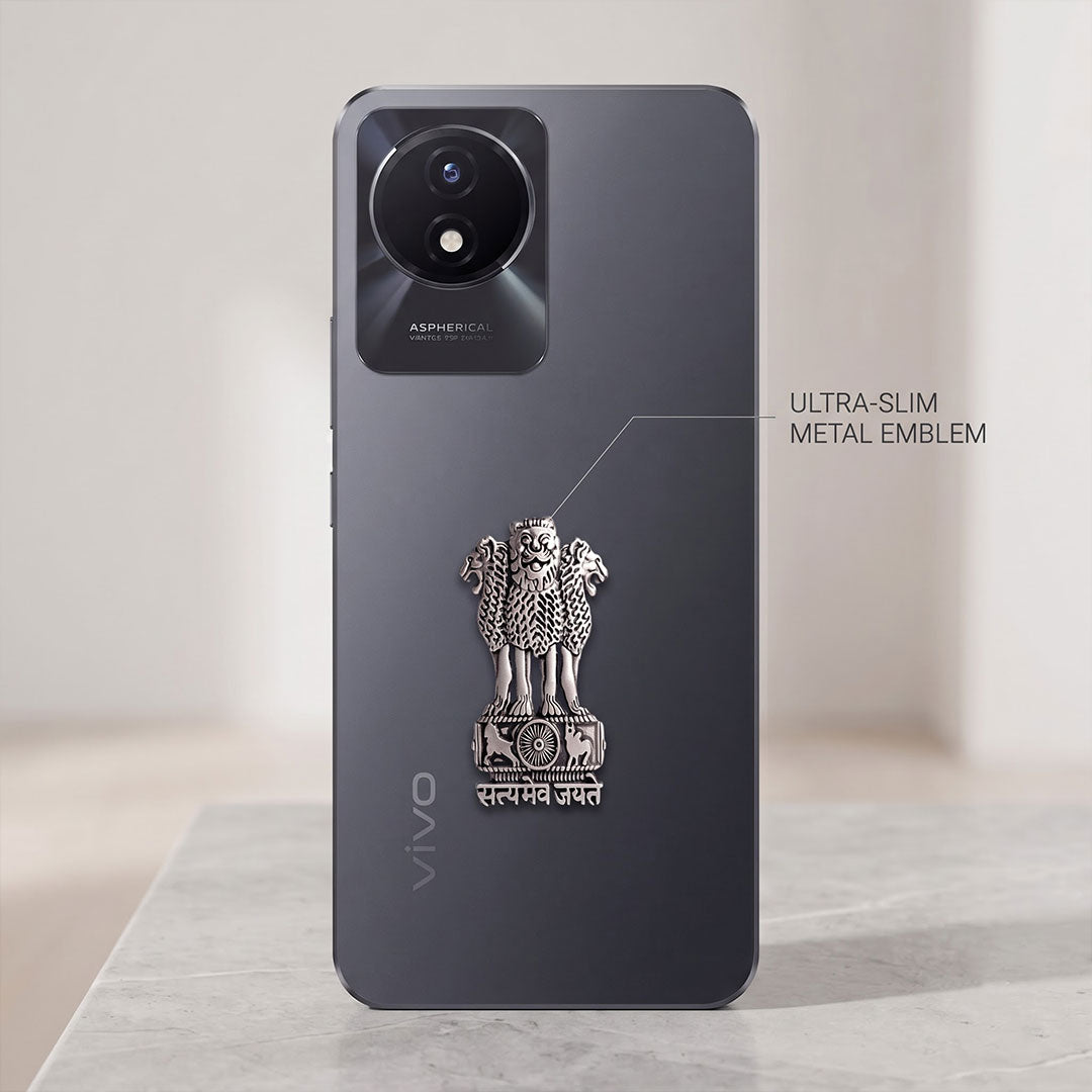 Vivo Y02t 5G Compatible Satyamev Jayate 3D Metal Emblem Sticker