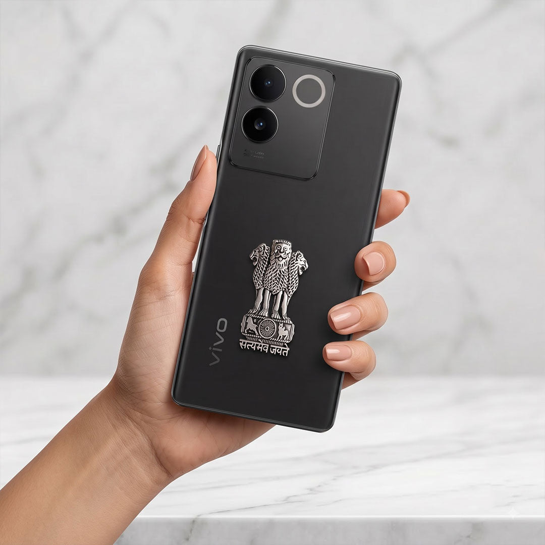 Vivo T2 Pro 5G Compatible Satyamev Jayate 3D Metal Emblem Sticker