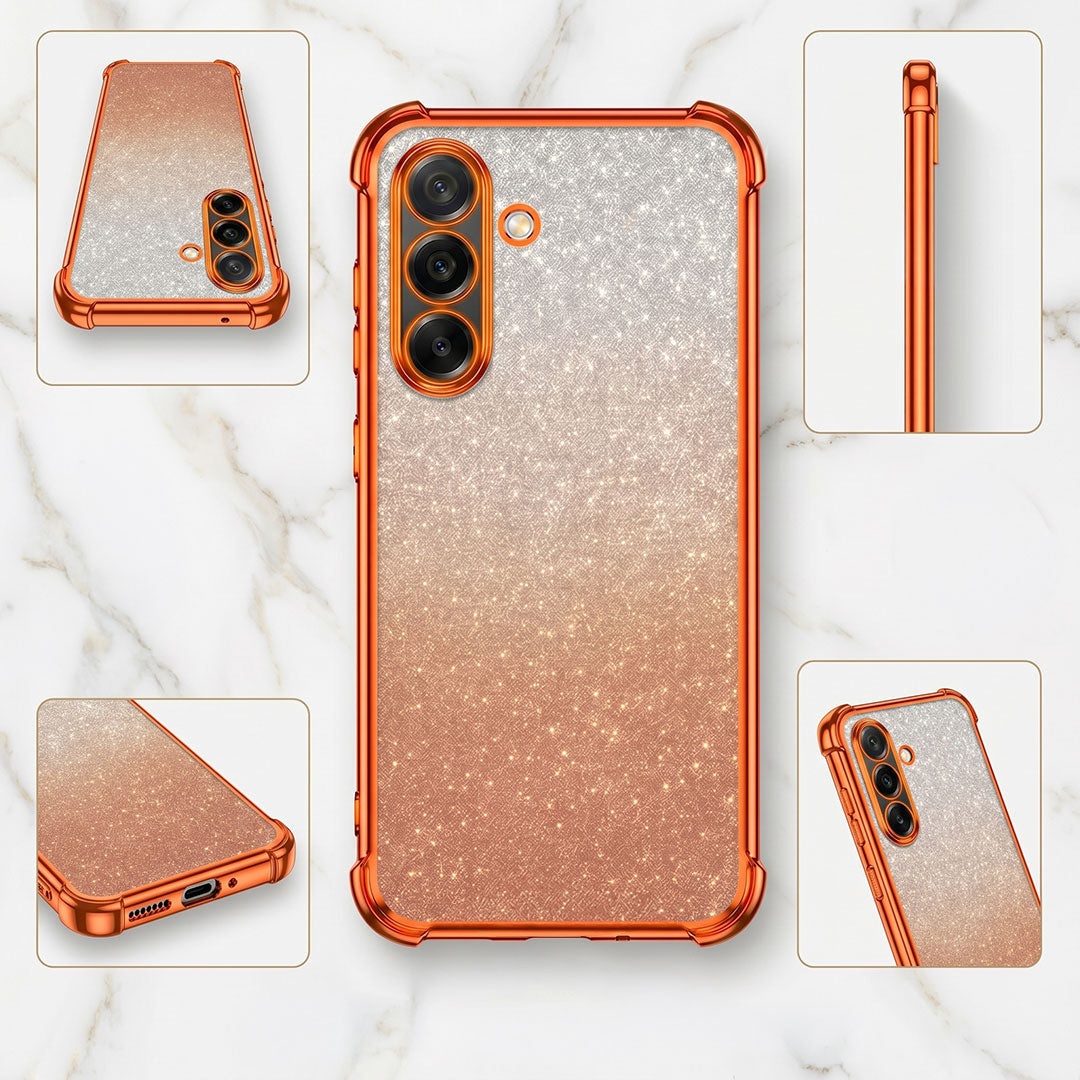 Samsung Galaxy A36 5G Luxury Shockproof Shimmer Airbag Cosmic Orange Case