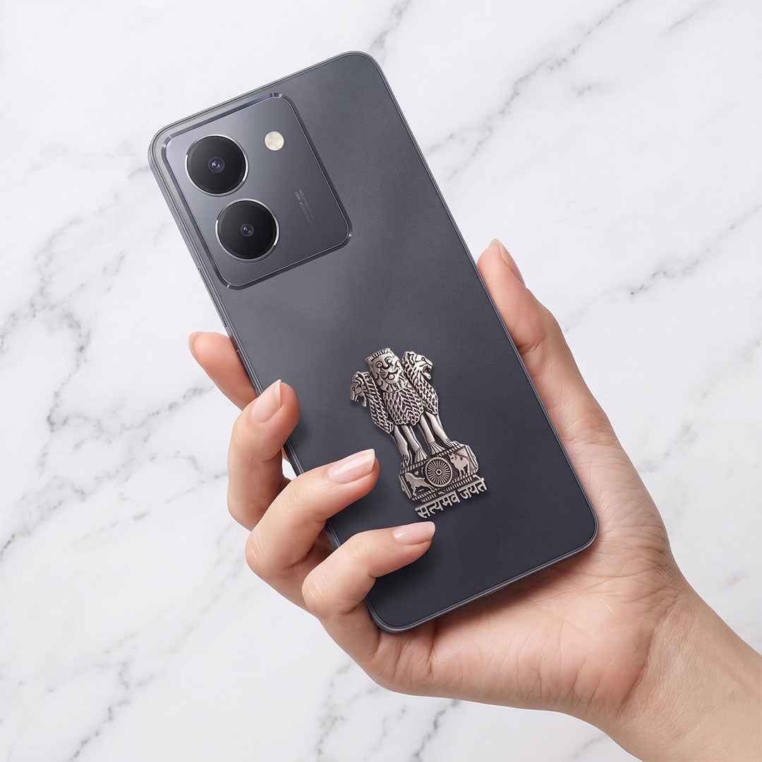 Vivo Y36 5G Compatible Satyamev Jayate 3D Metal Emblem Sticker