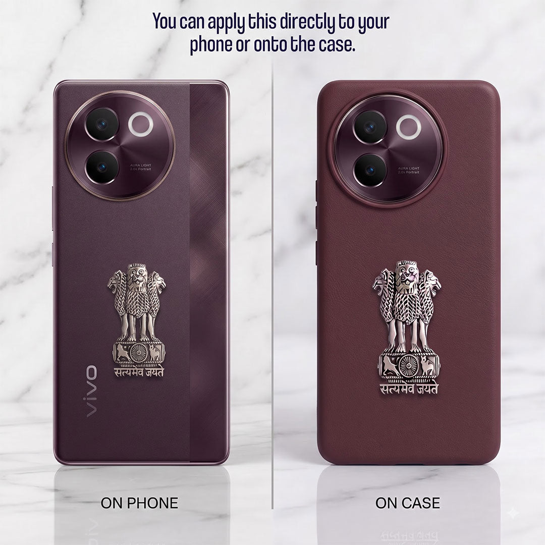 Vivo V30e 5G Compatible Satyamev Jayate 3D Metal Emblem Sticker