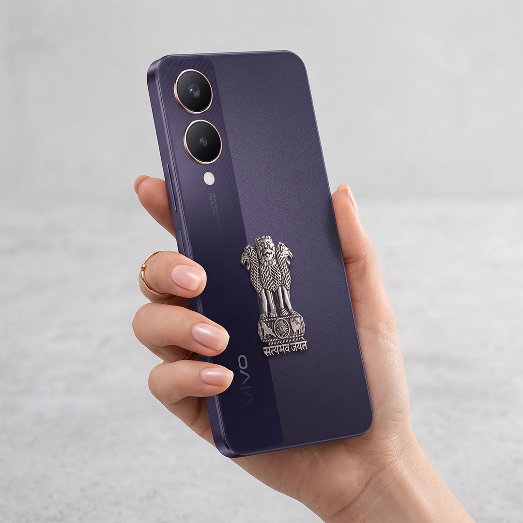 Vivo Y28 5G Compatible Satyamev Jayate 3D Metal Emblem Sticker