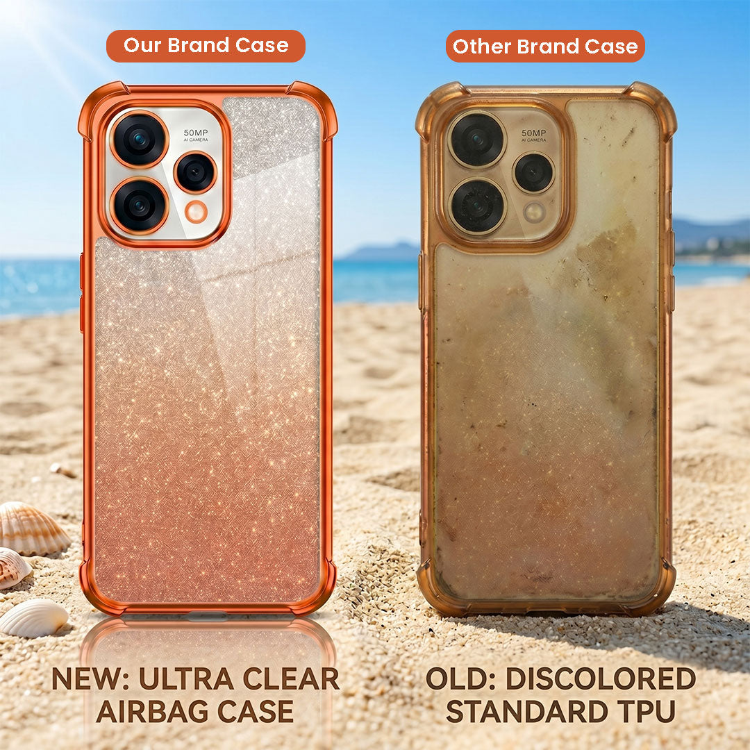 Oppo Reno 15 5G Luxury Shockproof Shimmer Airbag Cosmic Orange Case
