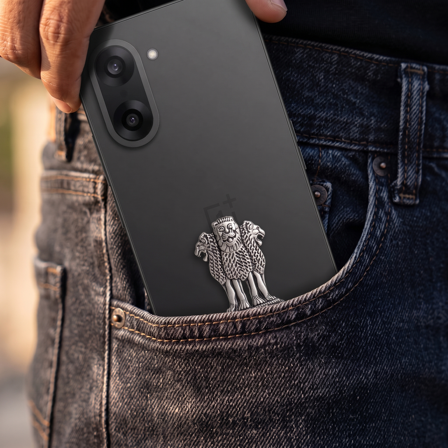 One Plus Nord CE5 5G Compatible Satyamev Jayate 3D Metal Emblem Sticker