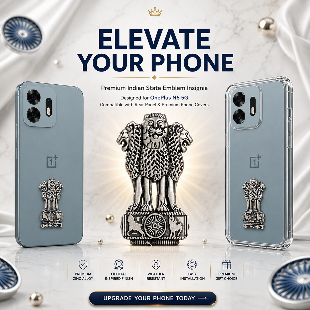 OnePlus N6 5G Compatible Satyamev Jayate 3D Metal Emblem Sticker