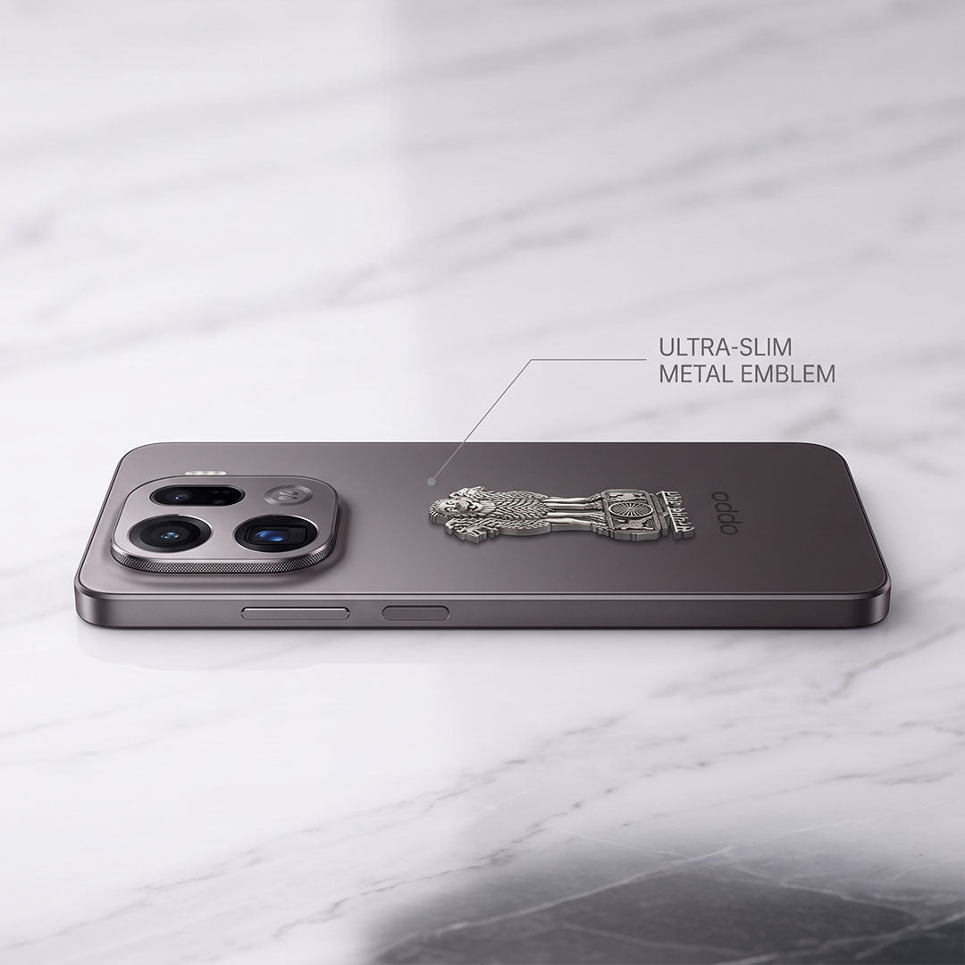 Oppo Find X9 Pro 5G Compatible Satyamev Jayate 3D Metal Emblem Sticker