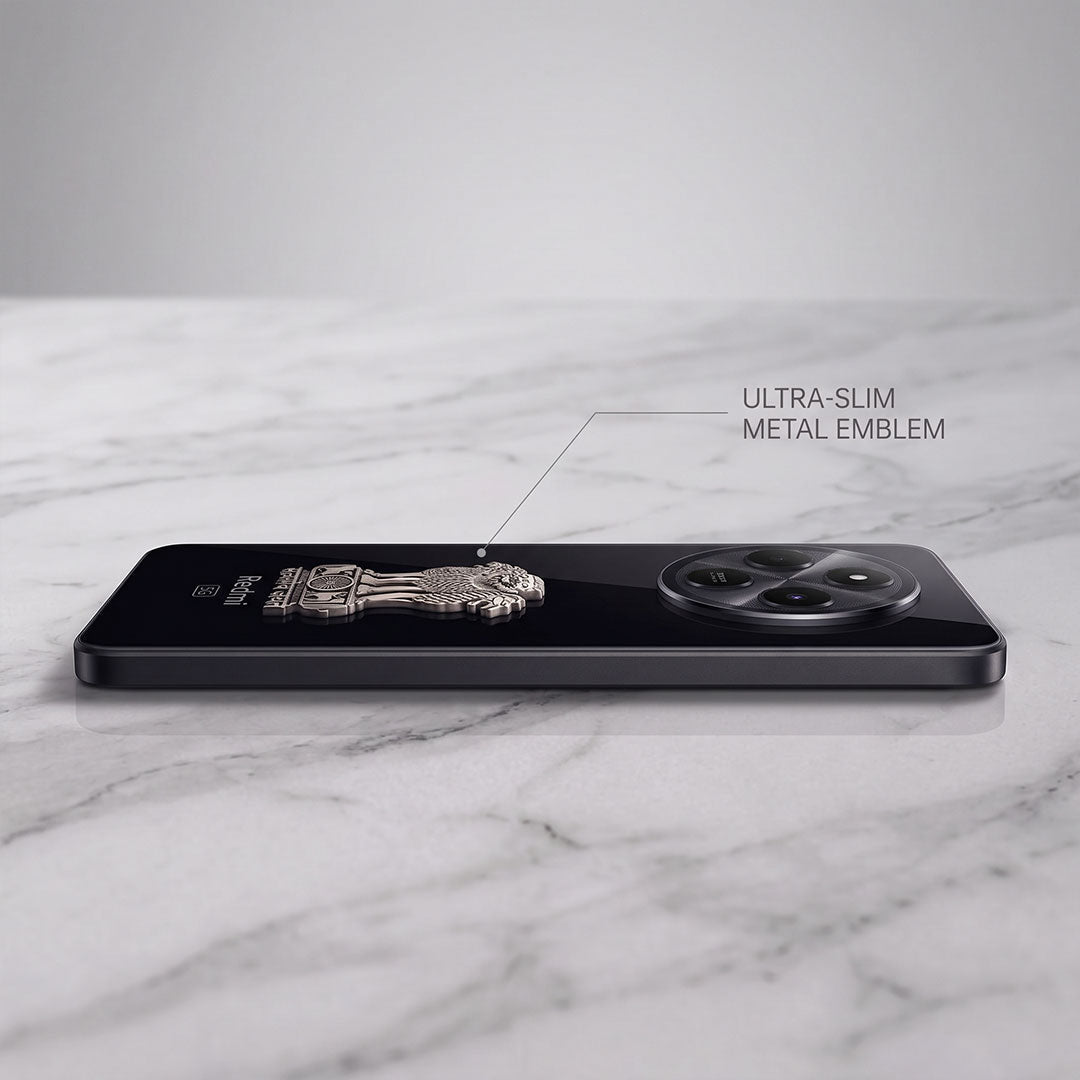 Redmi 14c 5G Compatible Satyamev Jayate 3D Metal Emblem Sticker