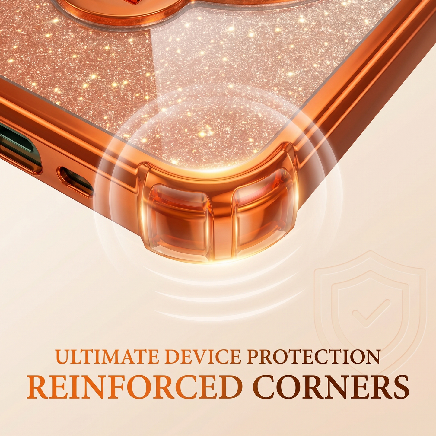 Oppo Reno 14 5G Invincible Bracket Ring Stand Shimmer Airbag Cosmic Orange Case