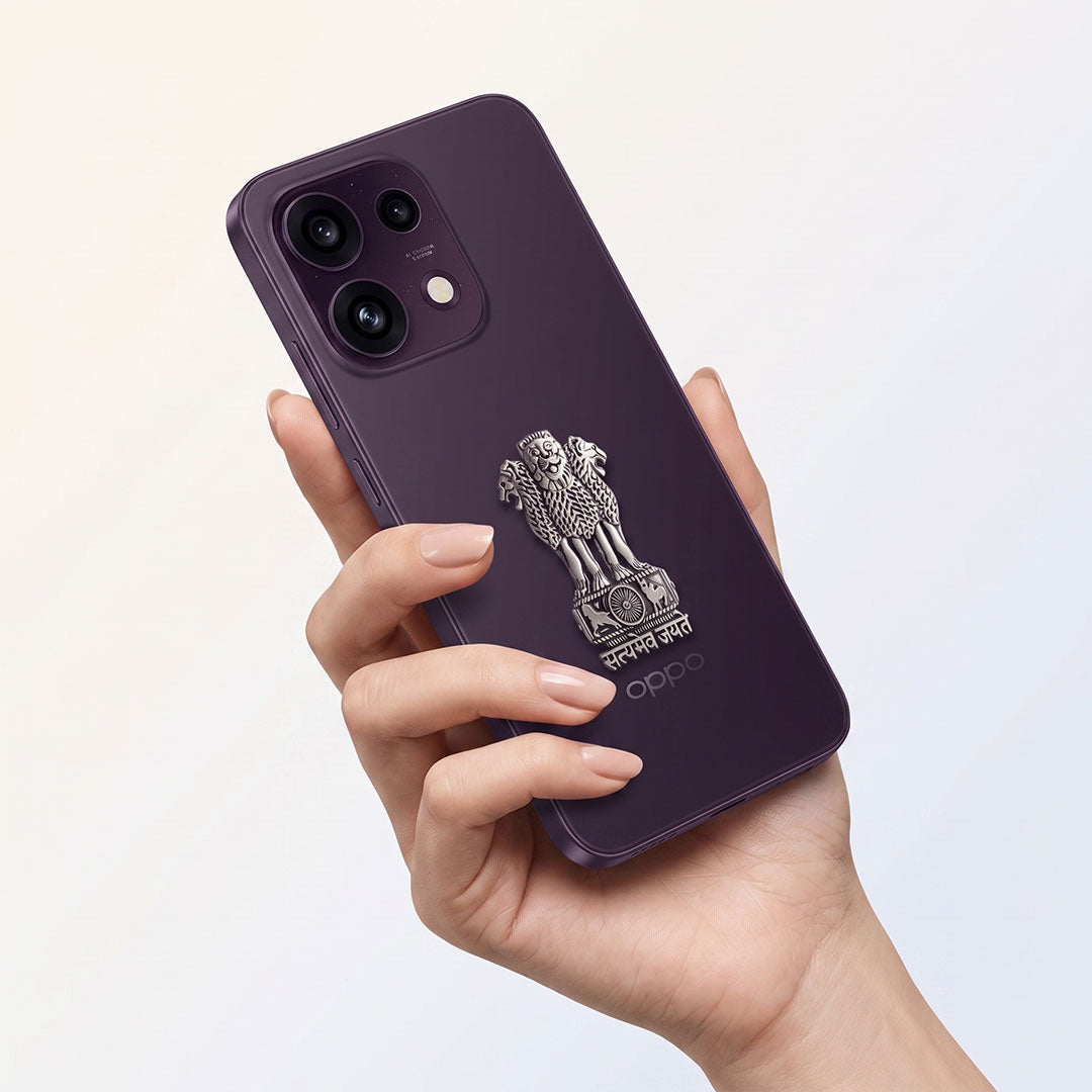 Oppo Reno 16c 5G Compatible Satyamev Jayate 3D Metal Emblem Sticker