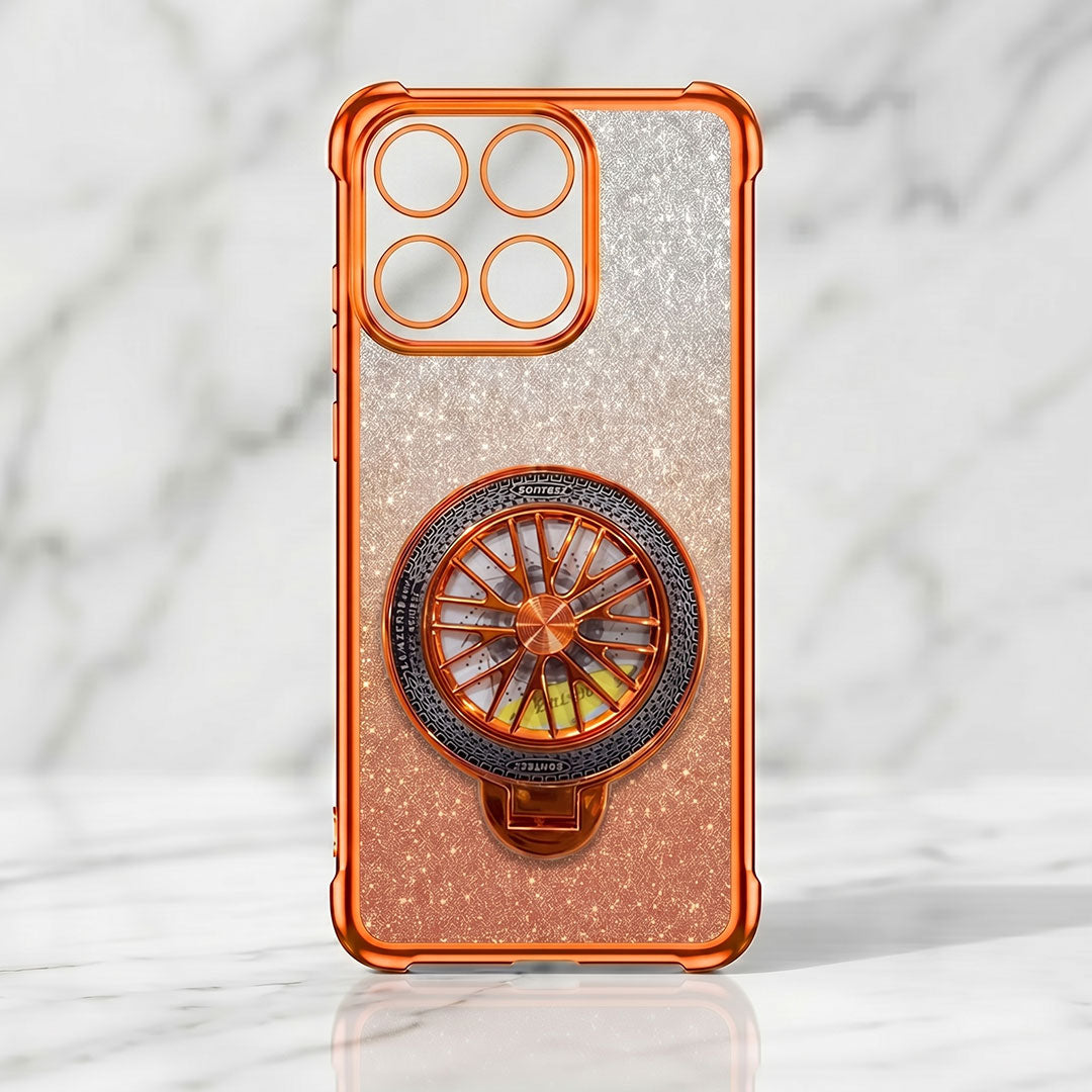 Motorola Edge 60 Pro 5G Stress Buster Wheel Rotating Shimmer Airbag Cosmic Orange Case