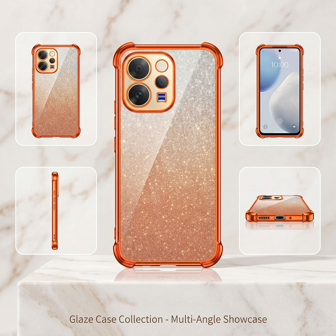 Vivo V70 5G Luxury Shockproof Shimmer Airbag Cosmic Orange Case
