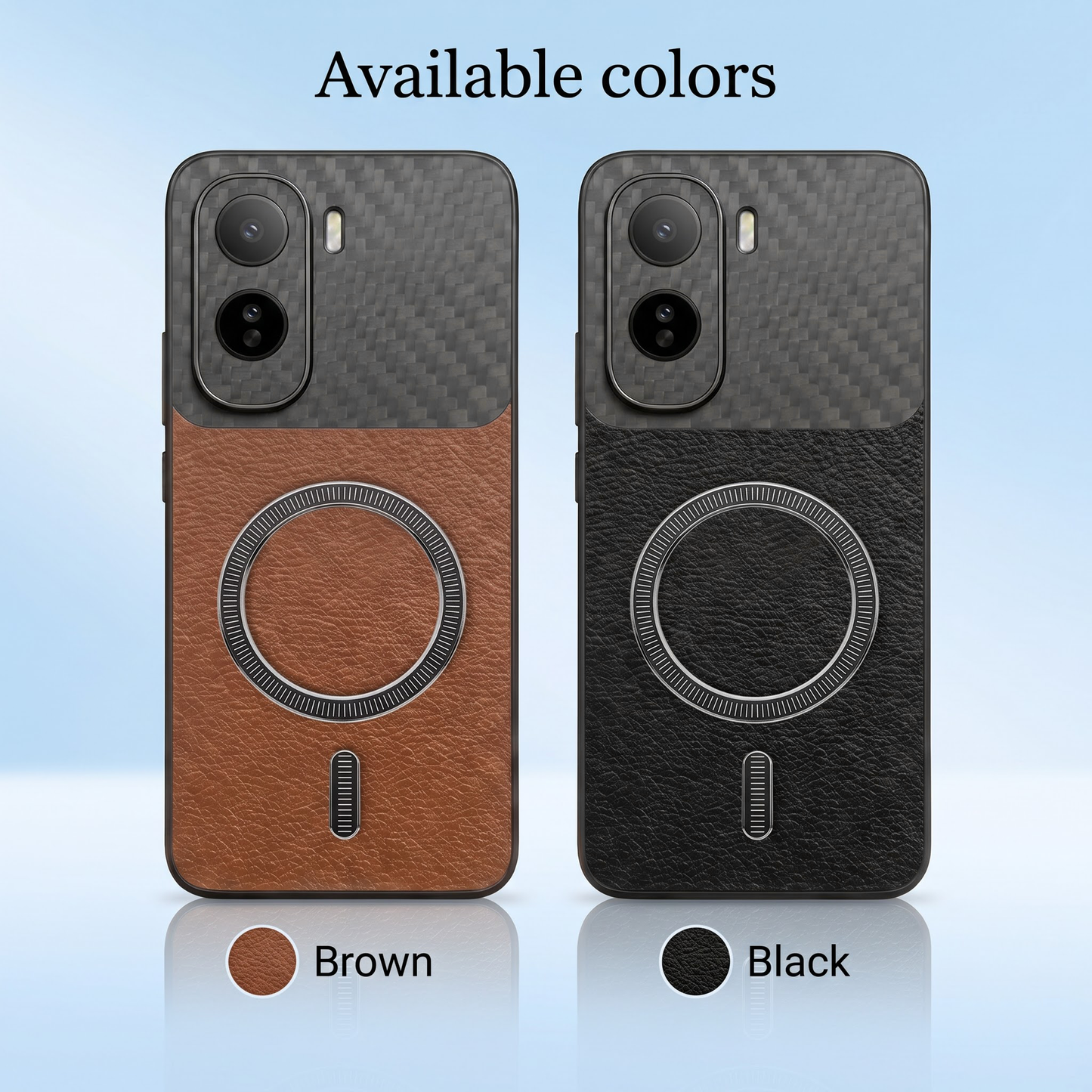 Vivo T5 Pro 5G Carbon Fiber Leather Hybrid MagSafe Magnetic Case