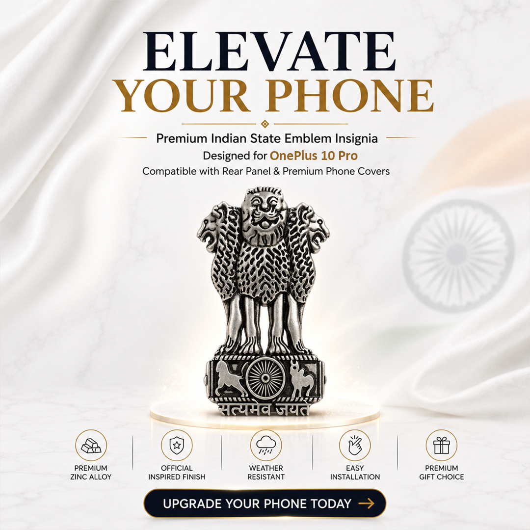 OnePlus 10 Pro 5G Compatible Satyamev Jayate 3D Metal Emblem Sticker