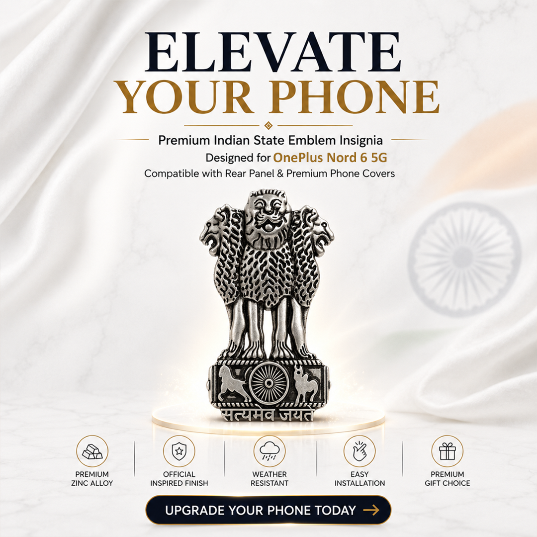 OnePlus Nord 6 5G Compatible Satyamev Jayate 3D Metal Emblem Sticker