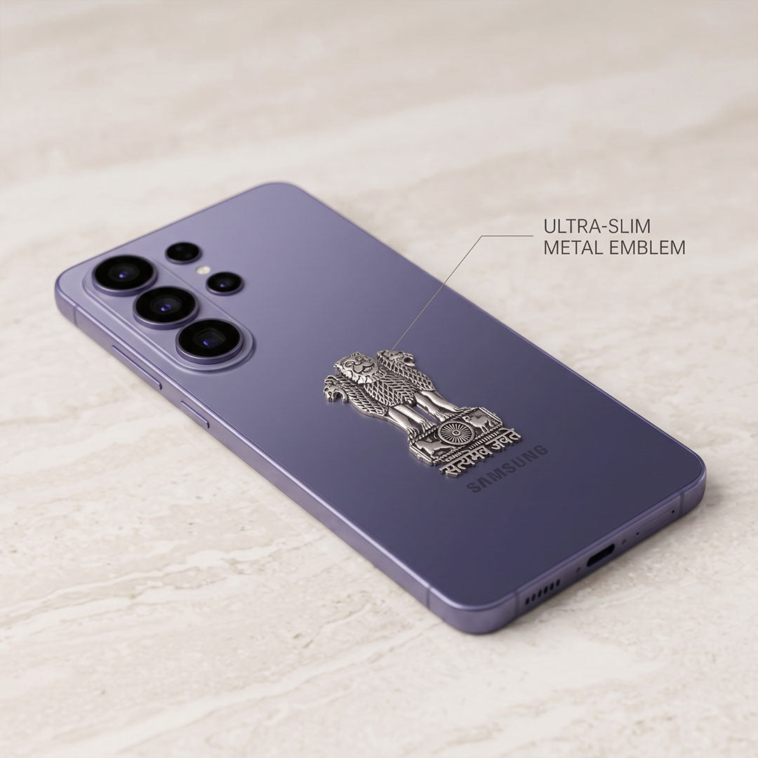 Samsung Galaxy S26 Ultra 5G Compatible Satyamev Jayate 3D Metal Emblem Sticker