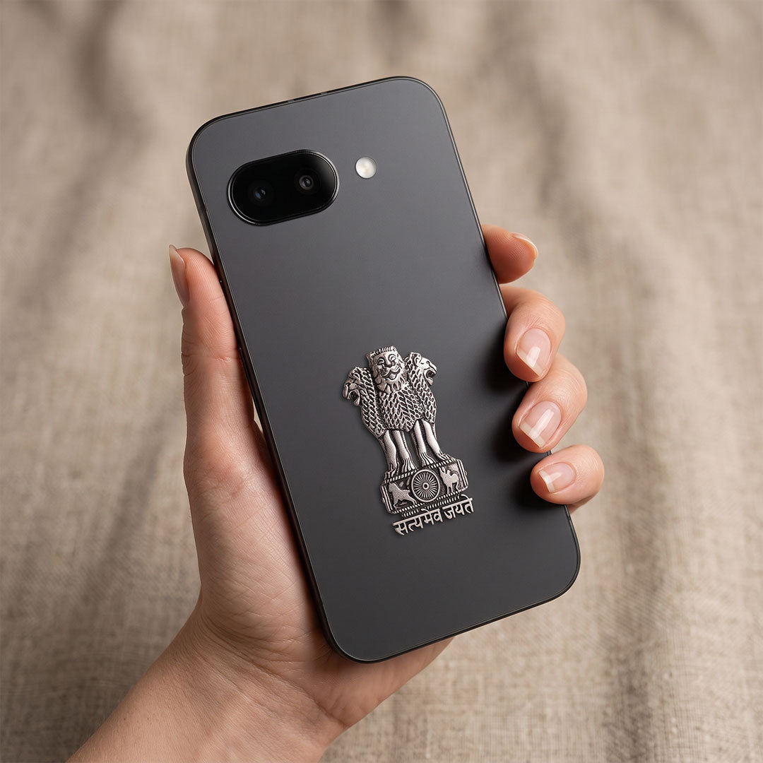 Google Pixel 9a 5G Compatible Satyamev Jayate 3D Metal Emblem Sticker