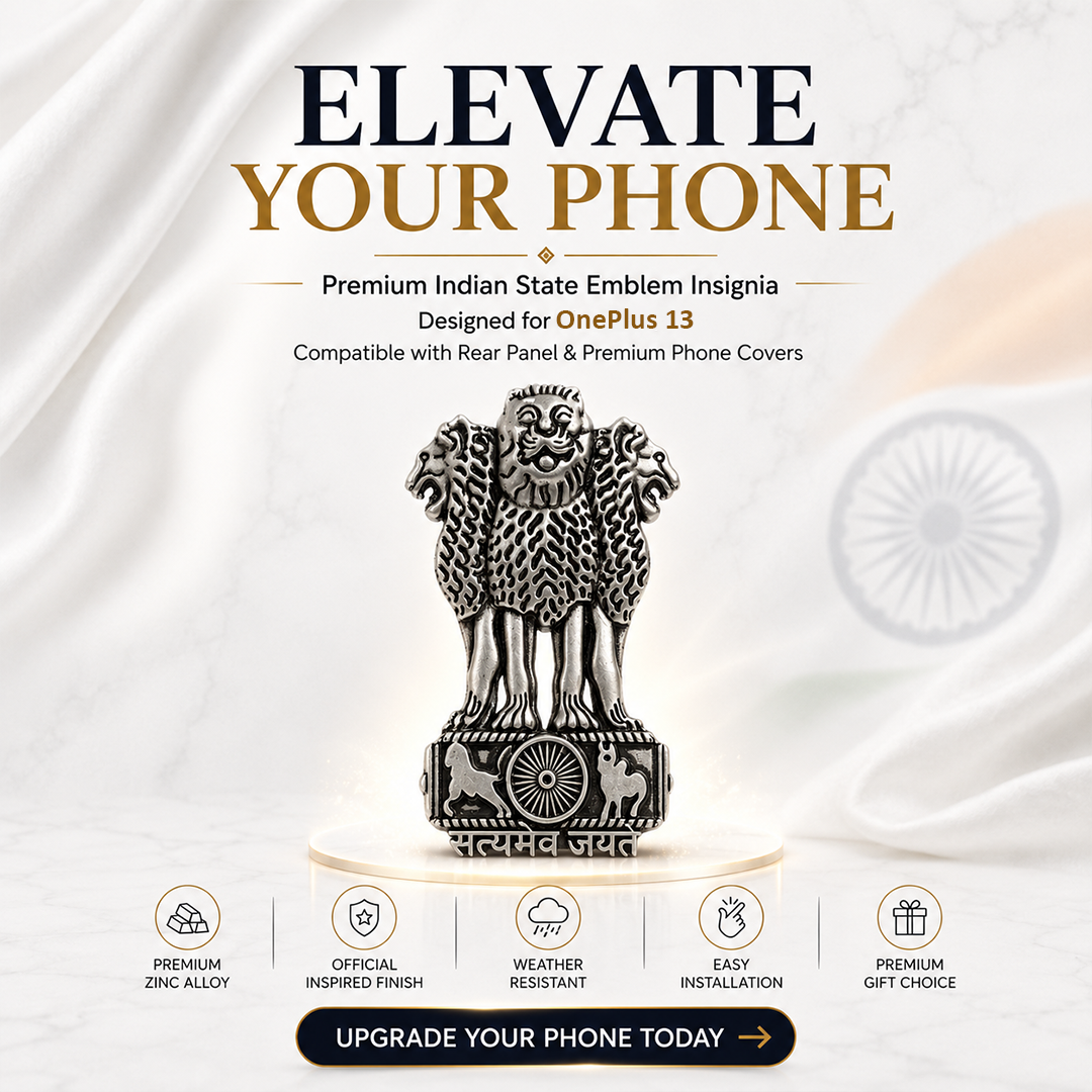 Oppo A59 5G Compatible Satyamev Jayate 3D Metal Emblem Sticker