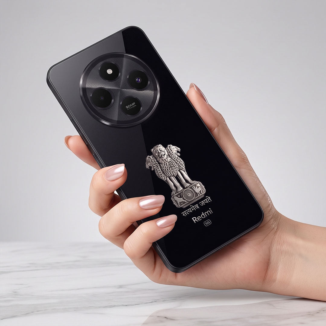 Redmi 14c 5G Compatible Satyamev Jayate 3D Metal Emblem Sticker