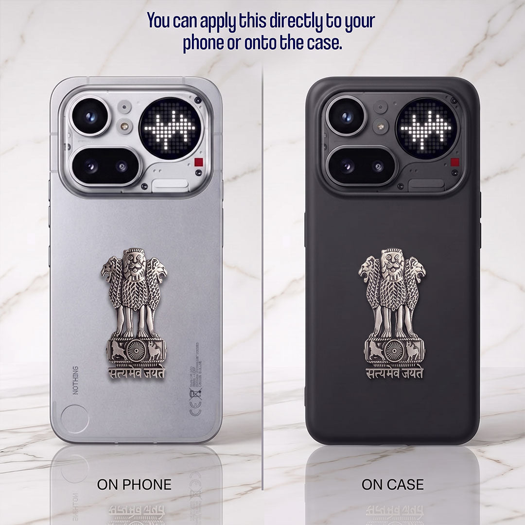 Nothing Phone 4A Pro 5G Compatible Satyamev Jayate 3D Metal Emblem Sticker