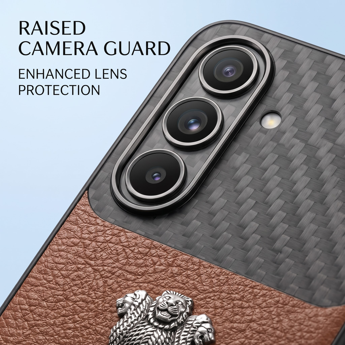 Samsung Galaxy A37 5G Satyamev Jayate 2-in-1 Emblem Carbon Fiber Leather Phone Case
