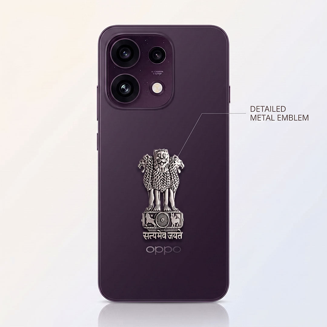 Oppo Reno 16c 5G Compatible Satyamev Jayate 3D Metal Emblem Sticker