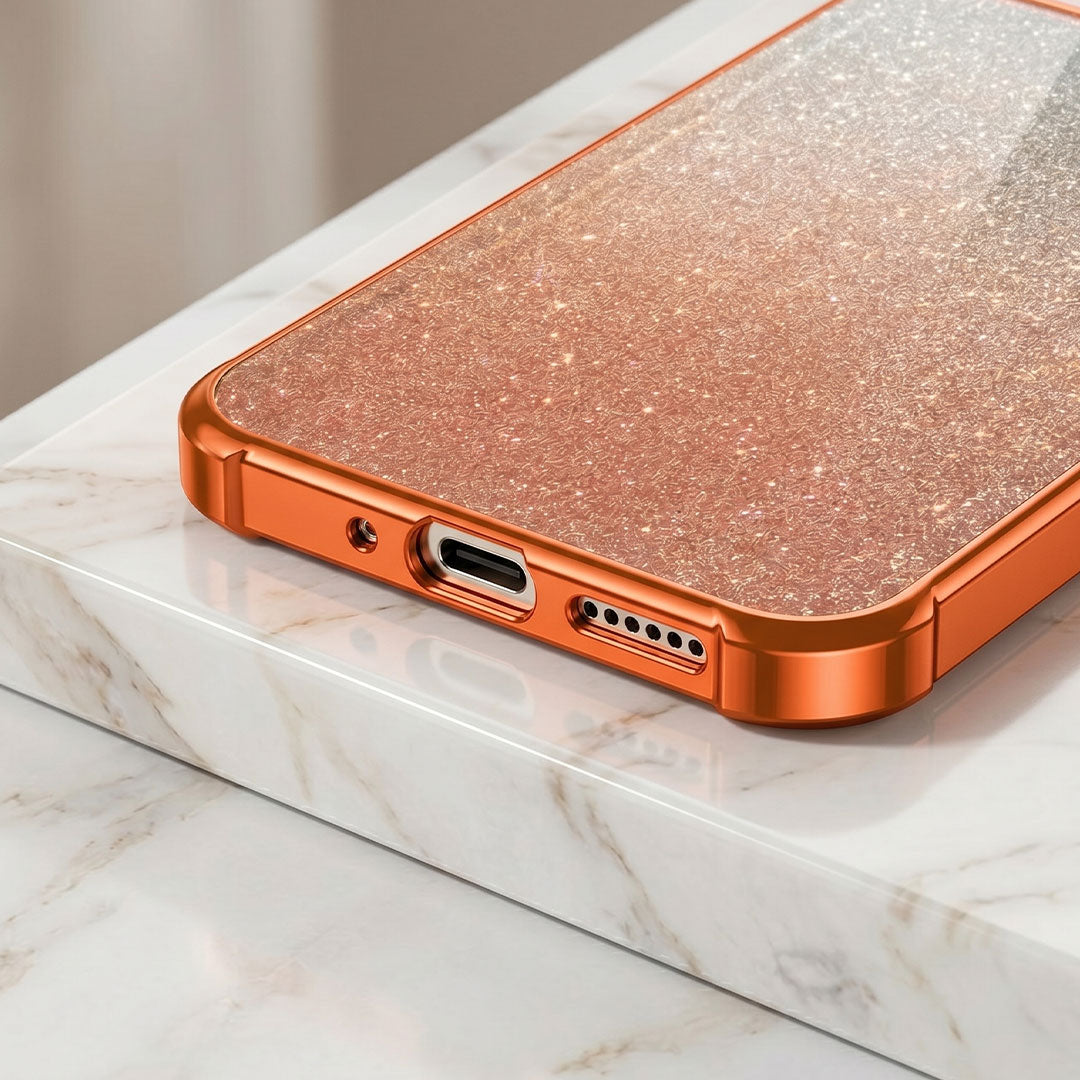 Oppo Reno 15 5G Luxury Shockproof Shimmer Airbag Cosmic Orange Case