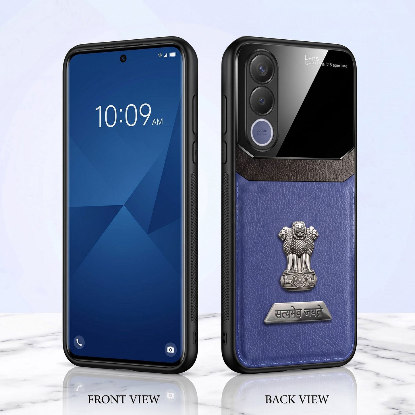 Vivo V70 FE 5G Satyamev Jayate 2-in-1 Emblem Leather Lens Protective Back Case